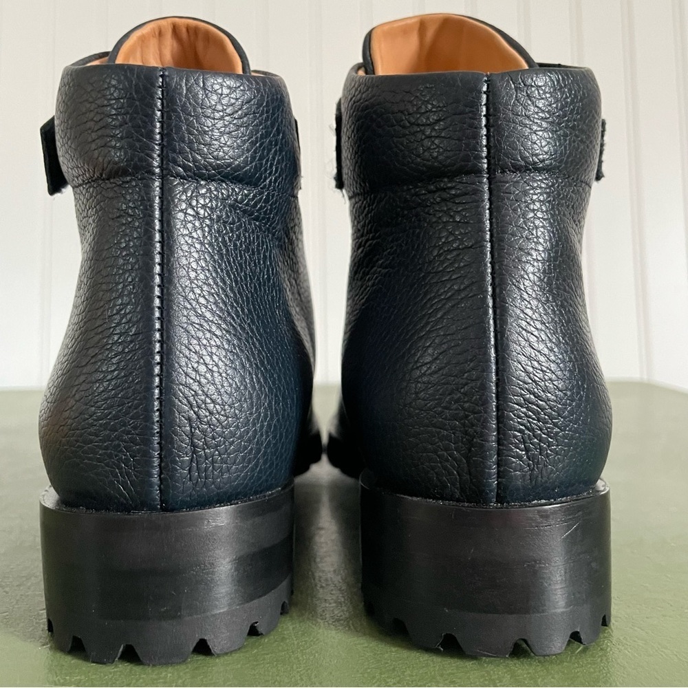 NWT Anthropologie/Naguisa LESTE Lug Sole Ankle Boots in Pebbled Navy *Spain* - Picture 6 of 14